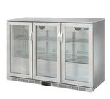 850mm Height 320L Three Stainless Steel Doors Back Bar Cooler Auto Defrost Type With Easy Cleaning Gasket