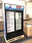 Vertical Frost Free Sliding Door Display Beverage Refrigerator / Glass Door Chiller