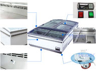 1040L Top Four Sliding Glass Door Island Display Freezer / Horizontal Commercial Refrigerator