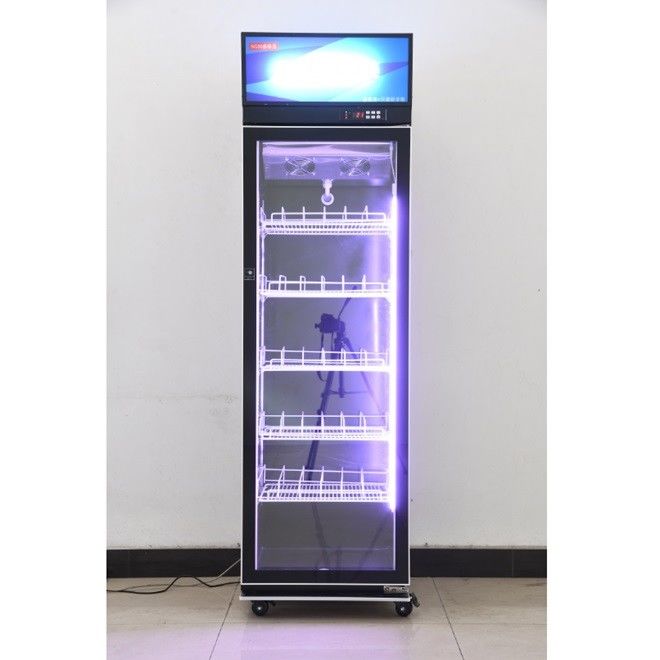 110V/220V Single Door Upright Cooler Freezer 5 Layers Adjustable Wire Shelves