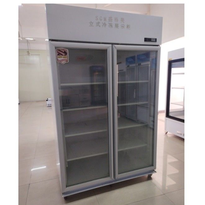 Customized Upright Display Refrigerator Five Layers Storing Vertical Fridge Glass Door